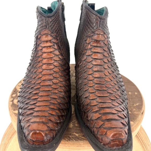 Corral Brown Python Full Exotic Ankle Boots Size 8.5 - Picture 8 of 16